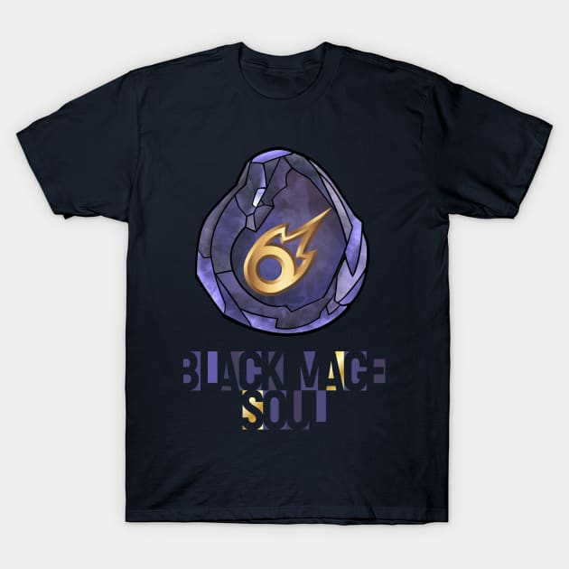 Black Mage Soul - FF14 Job Crystal T-Shirt by SamInJapan